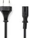 Nedis Stroomkabel - Euro Male - IEC-320-C7 - 5 m - Plat - Zwart
