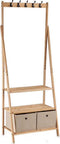 Klädhängare Beige Bruin Hout Stof (40,5 x 175 x 67 cm)