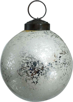 PTMD Snowy Kerstbal - H8 x Ø8 cm - Glas - Zilver