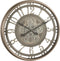 J-Line klok Arabische Cijfers Radars Binnenwerk - metaal/glas - antiek grijs - Ø 53 cm
