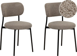 Set van 2 eetkamerstoelen CASEY Bouclé Taupe