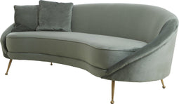 Light & Living Bank Hazel - Velvet - 221cm - Olijfgroen