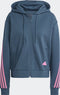 adidas Future Icons 3-Stripes Ritshoodie - Dames - Losvallend model - Turquoise - L