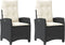 vidaXL - Tuinstoelen - 2 - st - verstelbaar - met - kussens - poly - rattan - zwart