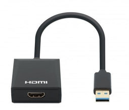 Manhattan 1080p - USB-A naar HDMI Adapter - HDMI 1.4 - Zwart