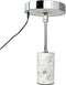 Dyberg Larsen Starlight - LED oplaadbare tafellamp - Dimbaar met marmeren voet - Chroom/grijs marmer