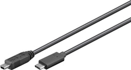 Goobay 67989 - USB Mini B naar USB-C kabel - USB2.0 - 50cm - Zwart