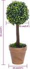 vidaXL - Kunstplanten - met - pot - 2 - st - buxus - bolvorming - 33 - cm - groen