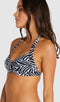 Baku Zimbabwe - Retro halter bikinitop - Verstelbare bandjes - Zwart/Wit zebraprint