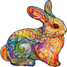 UNIDRAGON Houten Puzzel Voor Volwassenen Dier - Schitterend Konijn - 700 stukjes - Royal Size 53x55 cm