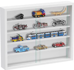 Vitrinekastje staande hangende wandvitrine - planken 50 cm breed x 4 cm diep - schuifdeuren