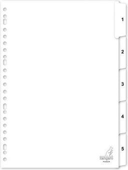 Tabblad kangaro pk405cm a4 23r karton 5dlg 1-5 - 40 stuks