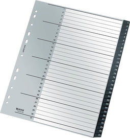 Tabblad Leitz Recycle A4 11-gaats 1-31 extra breed PP - 10 stuks