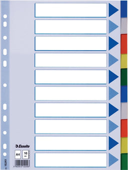 Tabbladen esselte a4 11r pp 10dlg - 10 stuks