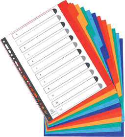 Tabbladen Exacompta 11-gaats extra breed 12-delig karton