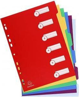Tabbladen Exacompta 225x297mm 11-gaats 6-delig assorti PP