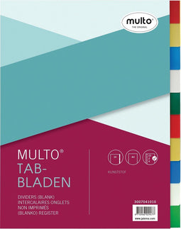 Tabbladen Multo A4 23-gaats 10-delig PP assorti - 10 stuks
