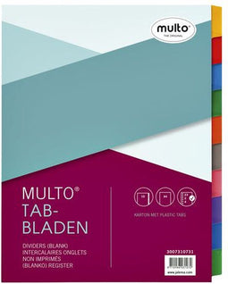 Tabbladen Multo A4 23-gaats 10-delig wit karton 220gr | 10 stuks