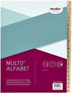 Tabbladen Multo A4 23-rings 24-delig A-Z karton chamois | 10 stuks
