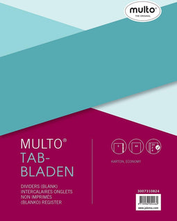 Tabbladen Multo economy A4 23-gaats 5-delig assorti | 50 stuks