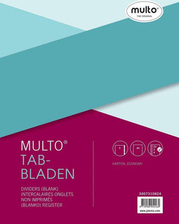 Tabbladen Multo economy A4 23-gaats 5-delig assorti