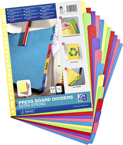 Tabbladen Oxford A4+ 23-gaats 12-delig karton kleur | 20 stuks