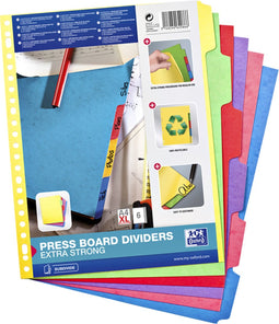 Tabbladen Oxford A4+ 23-gaats 6-delig karton kleur | 20 stuks