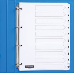 Tabbladen Quantore 4-gaats 1-10 genummerd wit karton | 25 stuks