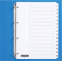 Tabbladen Quantore 4-gaats 1-15 genummerd wit karton | 10 stuks
