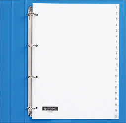 Tabbladen Quantore 4-gaats 1-20 genummerd wit PP | 10 stuks