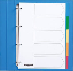 Tabbladen Quantore 4-gaats 5-delig assorti tabs PP