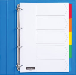 Tabbladen Quantore 4-gaats 5-delig wit karton | 25 stuks