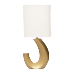 Table lamp Elena Gold / Metal foot / cotton shade