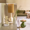 Table lamp Escape XL Starfish Natural / Ceramic foot / cotton shade