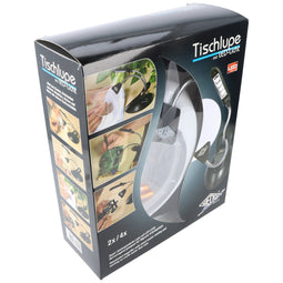 Table magnifier with LED light for delicate work, two magnifying glasses, flexible neck, with remova