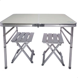 Table set with 2 chairs Aktive Foldable Camping