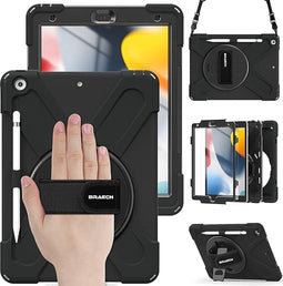 Tablet Hoes - Geschikt voor iPad 10,2 - PenHouder Handvat en Standaard