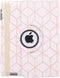 Tablet Hoes Geschikt voor iPad 2 (2011) 9.7 inch /iPad 3 (2012) 9.7 inch / iPad 4 (2012) 9.7 inch - 360° Draaibare Design Bookcase - Wit / Roze /Cubes Rose Gold
