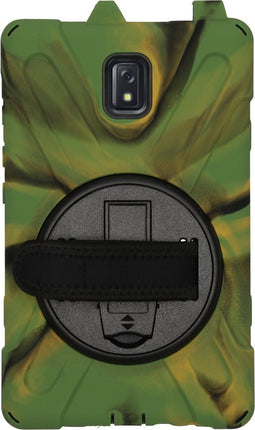 Tablet Hoes Geschikt voor Samsung Galaxy Tab Active 3 - Extreme Backcover met strap - Groen /Camo Green