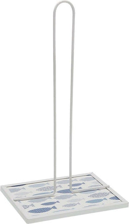 Versa keukenrolhouder vis metaal staal hout MDF 16,5 x 31 x 13 cm