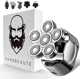 Sansbeauté® SkullSharp V1 - 6-in-1 Scheerapparaat - 6 flexibele 4D scheerkoppen - Waterproof (1 stuk)