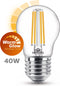 Philips LED Kogellamp Transparant - 40 W - E27 - Dimbaar warmwit licht