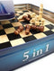Tactic 5 in 1 Hout - Schaken - Dammen - Tic Tac Toe - Backgammon en Domino