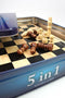 Tactic 5 in 1 Hout - Schaken - Dammen - Tic Tac Toe - Backgammon en Domino
