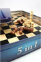 Tactic 5 in 1 Hout - Schaken - Dammen - Tic Tac Toe - Backgammon en Domino