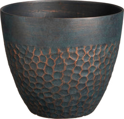 Mica Decorations Bravo Bloempot voor Buiten - H32,5 x Ø38 cm - Groen gehamerd