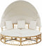 vidaXL - Loungebed - voor - buiten - met - luifel - en - kussens - poly - rattan