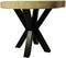 Tafel rond munggur - 80x80x76 - Naturel/zwart - Massief munggurhout/metaal