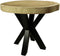 Tafel rond munggur - 80x80x76 - Naturel/zwart - Massief munggurhout/metaal
