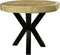 Tafel rond munggur - 80x80x76 - Naturel/zwart - Massief munggurhout/metaal